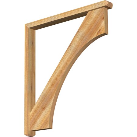 Ekena Millwork Westlake Craftsman Rough Sawn Bracket w/ Offset Brace, Western Red Cedar, 4"W x 40"D x 44"H BKT0402X40X44WTL04RWR